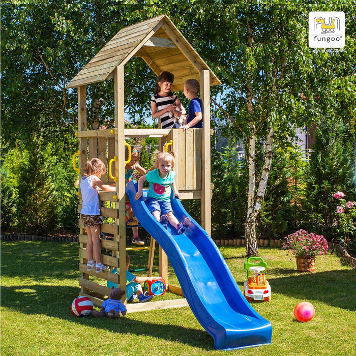 Fungoo CAROL1 Spielturm mit Rutsche Sandkasten Outdoor