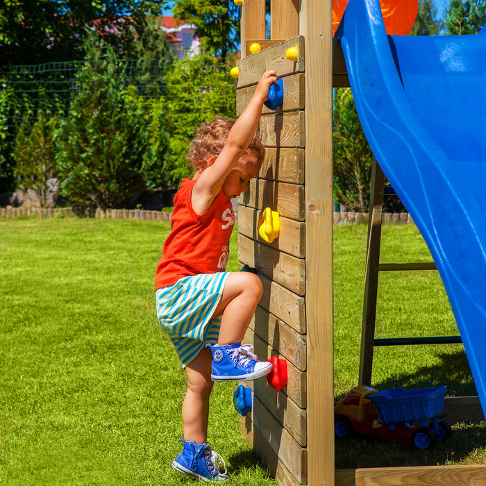 Spielturm Carol 2 mit Rutsche, Schaukel und Kletterwand