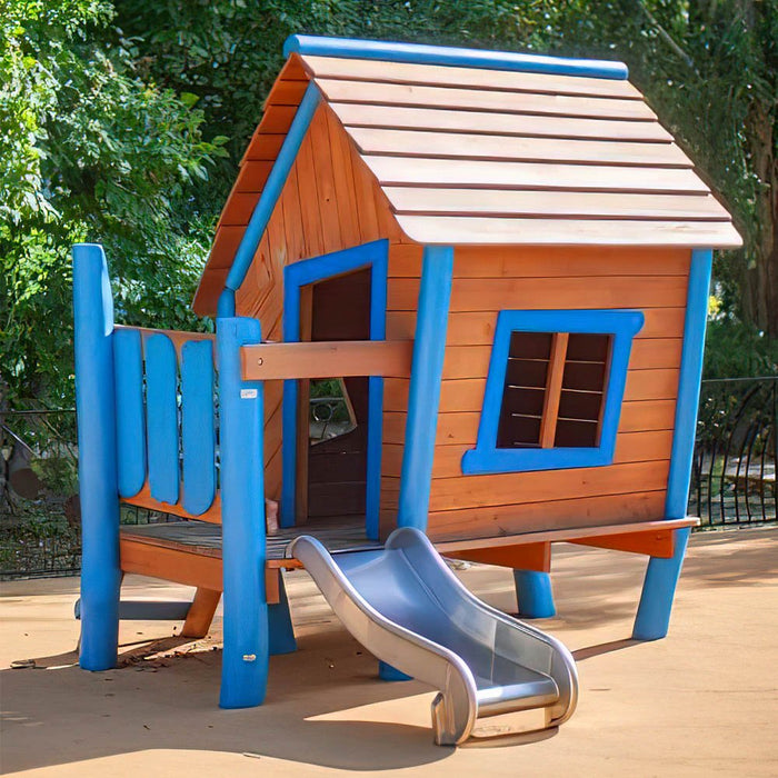 Larslaj Spielhaus Joris Outdoor Spielgeraet Kinderhaus 1 Jahre U3 Holz Ansicht