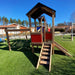 Spielturm Mick, aus Holz Lärche, kletter, Gewerbefabrik